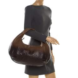 Pre Owned Bottega Veneta Ombre Intrecciato Leather Large Veneta Hobo