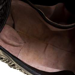 Pre Owned Bottega Veneta Black Intrecciato Leather Satchel