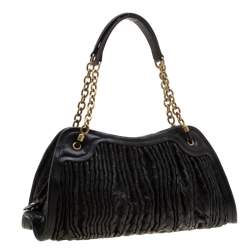 Pre Owned Bottega Veneta Black Intrecciato Leather Satchel