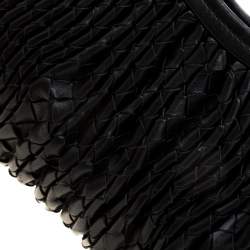 Pre Owned Bottega Veneta Black Intrecciato Leather Satchel