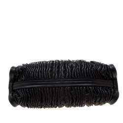 Pre Owned Bottega Veneta Black Intrecciato Leather Satchel