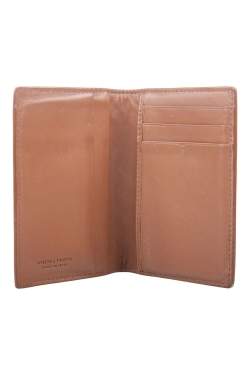 مملوكة مسبقًا Bottega Veneta Brown Intrecciato Leather Bifold Card Case