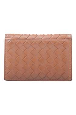 مملوكة مسبقًا Bottega Veneta Brown Intrecciato Leather Bifold Card Case