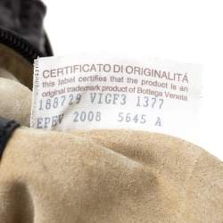 مملوكة مسبقًا  حقيبة هوبو بوتيغا فينيتا جلد نابا مجدول وثعبان فينيتا بني / خضراء داكنة