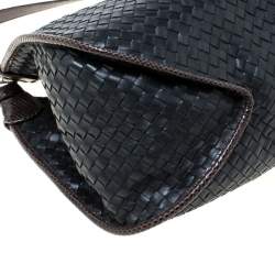 مملوكة مسبقًا  حقيبة هوبو بوتيغا فينيتا جلد نابا مجدول وثعبان فينيتا بني / خضراء داكنة