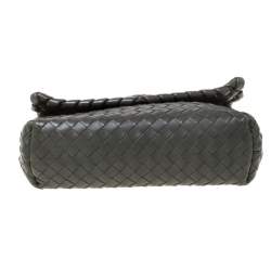 Pre Owned  حقيبة كروس بوتيغا فينيتا جلد بنمط أنترشياتو رصاصية داكنة