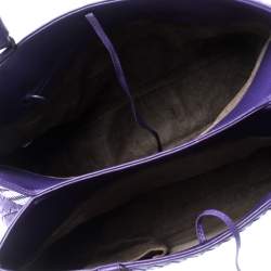 مملوكة مسبقًا حقيبة يد بوتيغا فينيتا جلد انترشياتو بنفسجية