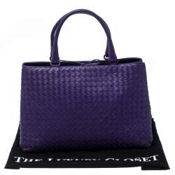 مملوكة مسبقًا حقيبة يد بوتيغا فينيتا جلد انترشياتو بنفسجية