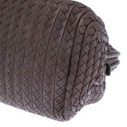 Pre Owned Bottega Veneta Brown Intrecciato Leather Satchel