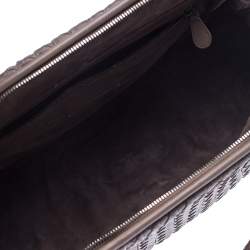 Pre Owned Bottega Veneta Brown Intrecciato Leather Satchel