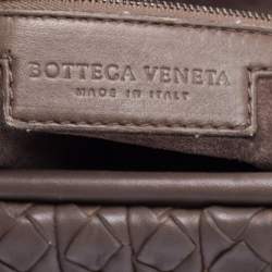 Pre Owned Bottega Veneta Brown Intrecciato Leather Satchel