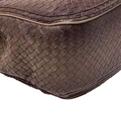 مملوكة مسبقًا حقيبة بوتيغا فينيتا جلد إنترشياتو بنية