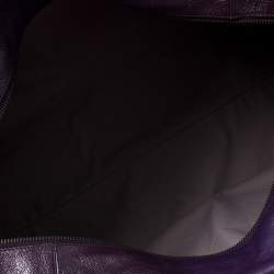 Pre Owned Bottega Veneta Purple Leather Madras Heritage Brera Duffle Bag