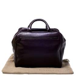 Pre Owned Bottega Veneta Purple Leather Madras Heritage Brera Duffle Bag