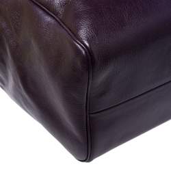 Pre Owned Bottega Veneta Purple Leather Madras Heritage Brera Duffle Bag