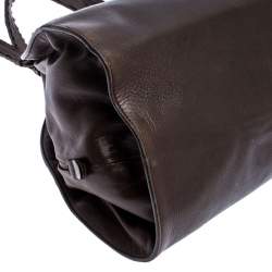 Pre Owned Bottega Veneta Brown Intrecciato Leather Satchel