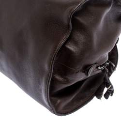 Pre Owned Bottega Veneta Brown Intrecciato Leather Satchel