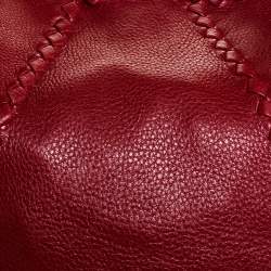  Bottega Veneta Red Cervo Leather Large Baseball Hobo 