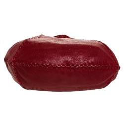  Bottega Veneta Red Cervo Leather Large Baseball Hobo 