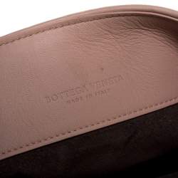 Pre Owned Bottega Veneta Blush Pink Intrecciato Leather Olimpia Shoulder Bag