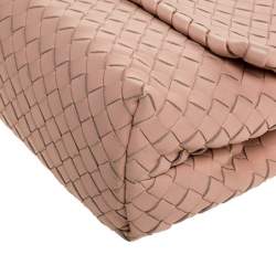 Pre Owned Bottega Veneta Blush Pink Intrecciato Leather Olimpia Shoulder Bag