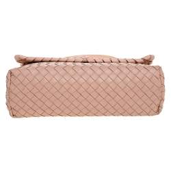 Pre Owned Bottega Veneta Blush Pink Intrecciato Leather Olimpia Shoulder Bag