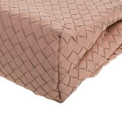 Pre Owned Bottega Veneta Blush Pink Intrecciato Leather Olimpia Shoulder Bag
