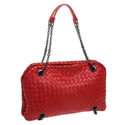 Pre Owned حقيبة كتف بوتيغا فينيتا ديو جلد نابا أنترشياتو حمراء