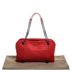 Pre Owned حقيبة كتف بوتيغا فينيتا ديو جلد نابا أنترشياتو حمراء