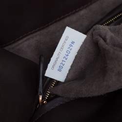 مملوكة مسبقًا حقيبة بوتيغا فينيتا جلد أنترشياتو بني داكن حياكة مزينة وإطار