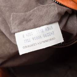 Pre Owned Bottega Veneta Orange Intrecciato Nappa Leather Drawstring Bag