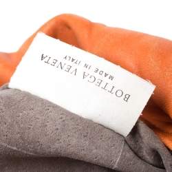 Pre Owned Bottega Veneta Orange Intrecciato Nappa Leather Drawstring Bag