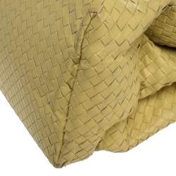 Pre Owned Bottega Veneta Yellow Leather Medium Roma Tote