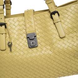 Pre Owned Bottega Veneta Yellow Leather Medium Roma Tote