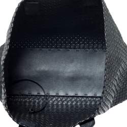 Pre Owned  Bottega Veneta Black Intrecciato Leather Medium Cabat Tote