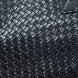 Pre Owned  Bottega Veneta Black Intrecciato Leather Medium Cabat Tote