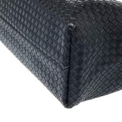 Pre Owned  Bottega Veneta Black Intrecciato Leather Medium Cabat Tote