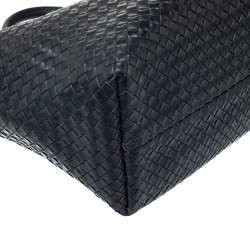 Pre Owned  Bottega Veneta Black Intrecciato Leather Medium Cabat Tote
