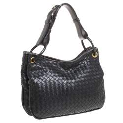 Pre Owned Bottega Veneta Nero Intrecciato Leather Small Loop Bag