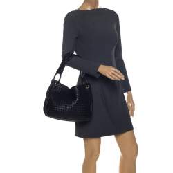 Pre Owned Bottega Veneta Nero Intrecciato Leather Small Loop Bag