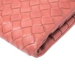 Pre Owned محفظة بوتيغا فينيتا بسحاب مزدوج جلد أنترشياتو وردية 