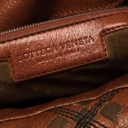 Pre Owned Bottega Veneta Orange/Brown Leather Grommet Boston Bag