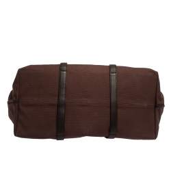Pre Owned Bottega Veneta Dark Brown Canvas and Leather Tote