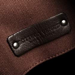Pre Owned Bottega Veneta Dark Brown Canvas and Leather Tote