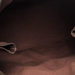 Pre Owned Bottega Veneta Dark Brown Canvas and Leather Tote