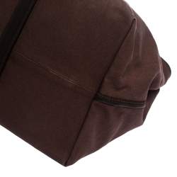 Pre Owned Bottega Veneta Dark Brown Canvas and Leather Tote