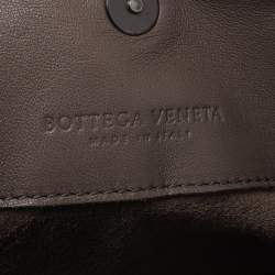 Pre Owned Bottega Veneta Taupe Intrecciato Leather Fringe Satchel