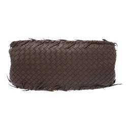 Pre Owned Bottega Veneta Taupe Intrecciato Leather Fringe Satchel
