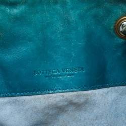 مملوكة مسبقًا Bottega Veneta Blue/Metallic Intrecciato Leather Croisette Shoulder Bag