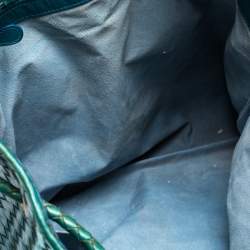 مملوكة مسبقًا Bottega Veneta Blue/Metallic Intrecciato Leather Croisette Shoulder Bag